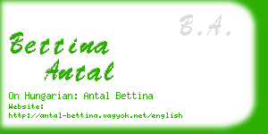 bettina antal business card